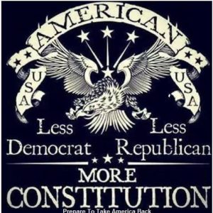 Less Republican Less Democrat more Constitution, less politics more restraint on big government by focusing on the Constitution and limited powers